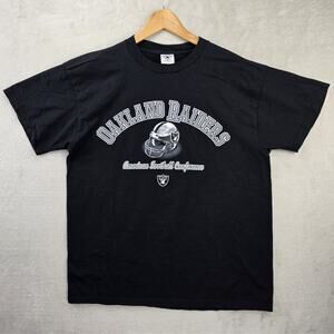 Vintage Oakland Raiders Shirt Mens Large Black Y2K 90s NFL Las Vegas